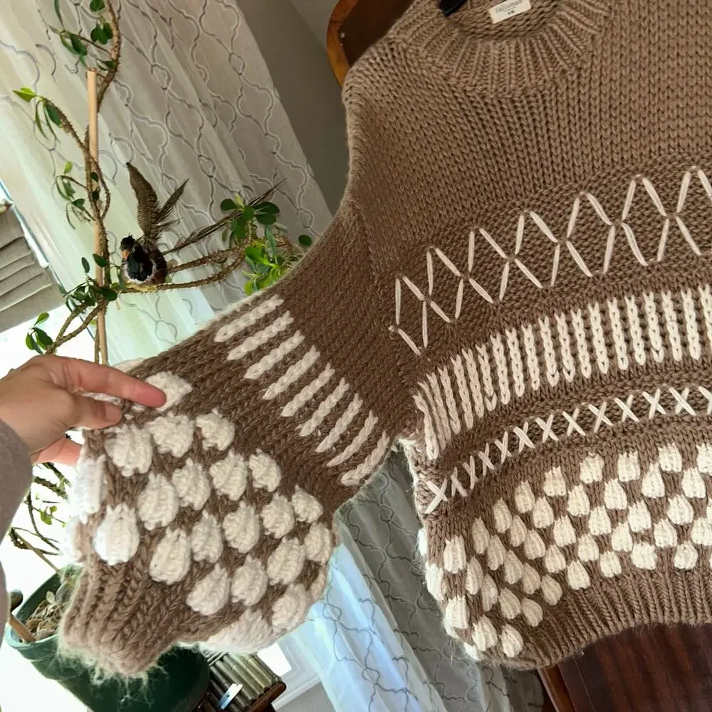 Talisman Colorado Knit sweater S/M billowed sleeves chunky oversized